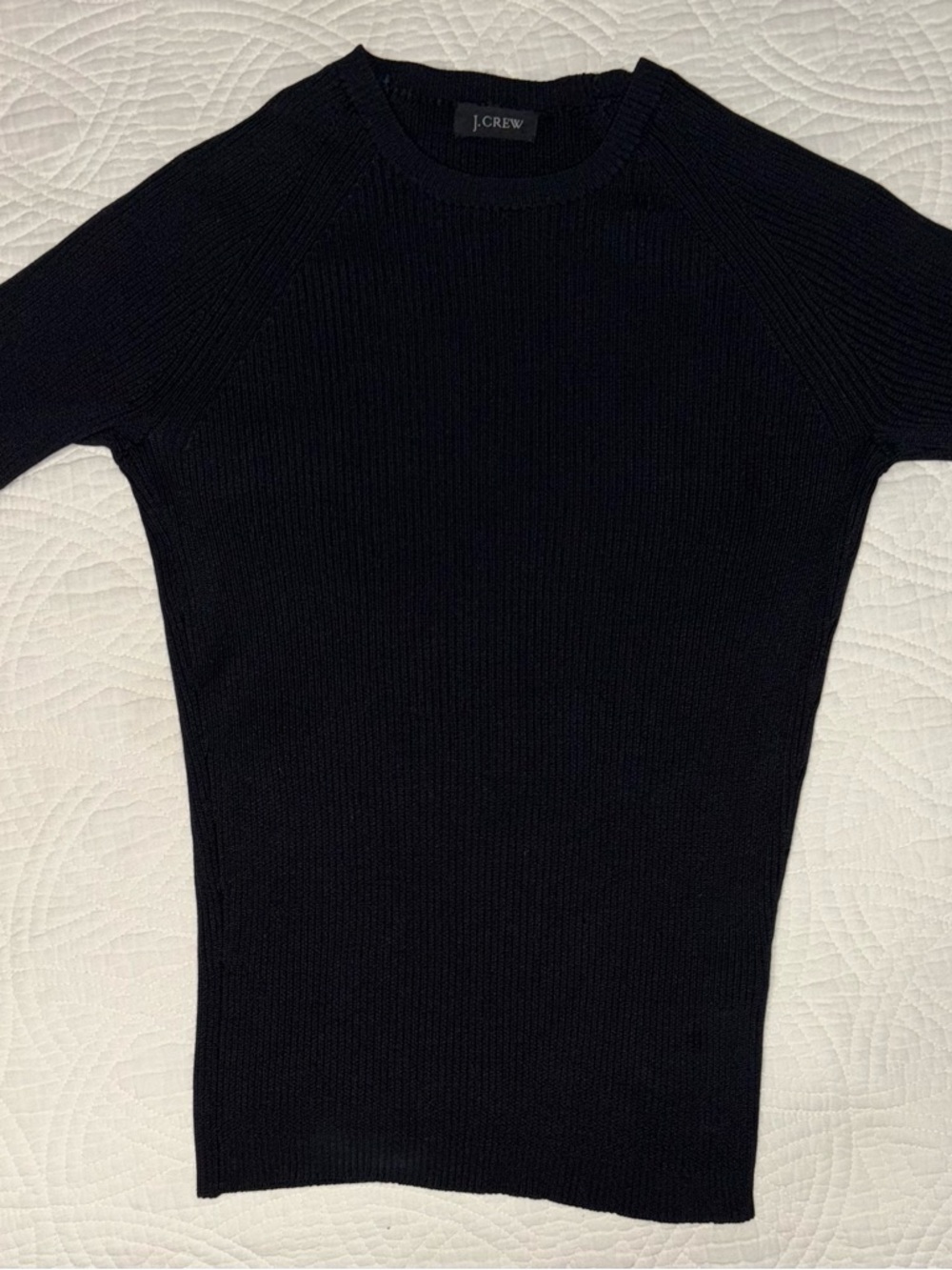 J. Crew Black Silk* Ribbed Top XS* - Picture 2 of 8